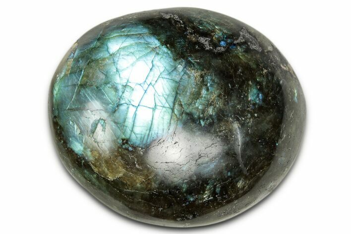 Flashy, Polished Labradorite Palm Stone - Madagascar #334219